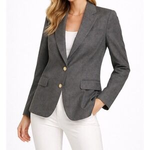 J.CREW‎ Gray Wool Blazer Women Career Office Jacket Tailored Size 2
